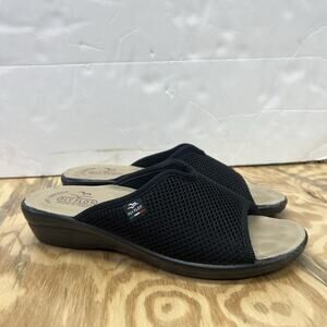 Fly Flot Woven Sandals Slide Black Women’s US 7.5 EU 38 Black Made In Italy